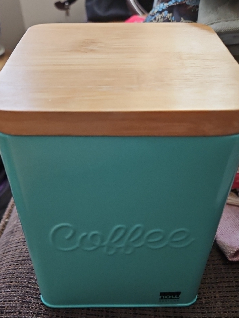 Now Designs Green Tin Coffee Cafe Canister